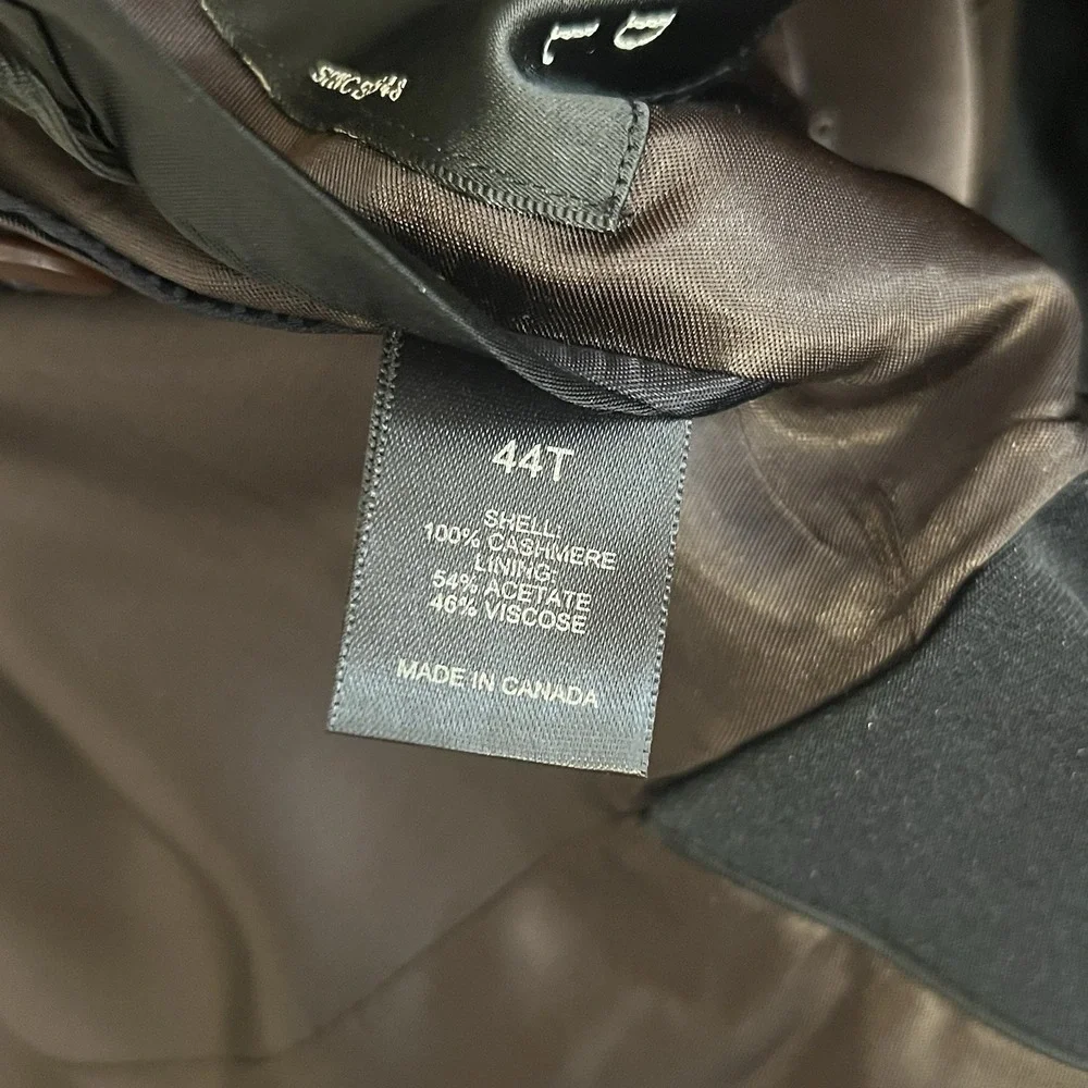Harold Powell 100% Cashmere Blazer Sport Coat Mens Size 44T Brown Jacket